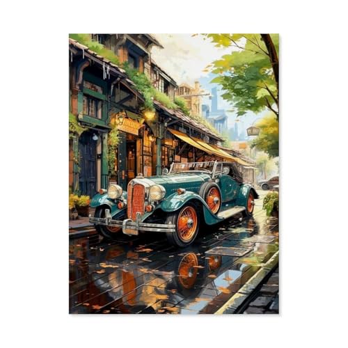 1000 Teile Puzzle Papier，Oldtimer，Kreative Schwierige Puzzles Pädagogisches Stressfreisetzung Spielzeug Für Erwachsene Kinder，Haus Dekoration Geschenk（38x26cm）-F45 von GSBRSNTS