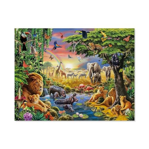 1000Pcs，The African Gathering，Erwachsenen Dekompression Spiel Puzzle Studenten Spielzeug Für Kinder Weihnachten Geburtstagsgeschenke（38x26cm）-C37 von GSBRSNTS