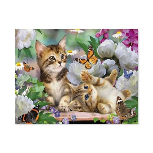 1000Pcs，Verspielte Katzenbabys，Erwachsenen Dekompression Spiel Puzzle Studenten Spielzeug Für Kinder Weihnachten Geburtstagsgeschenke（38x26cm）-E56 von GSBRSNTS