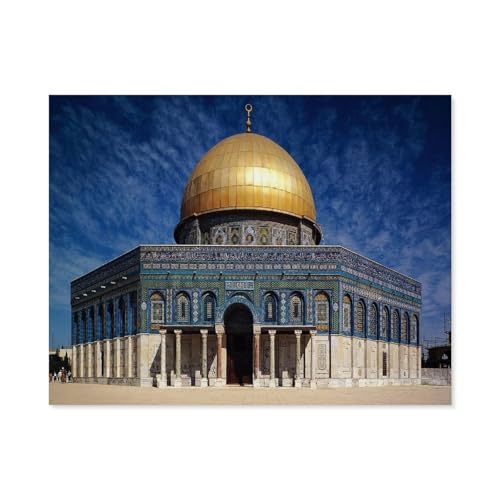 Al-Aqsa-Moschee in der Altstadt von Jerusalem，Puzzles 1000 Teile für Erwachsene, Klassische Puzzle Jungen Mädchen Puzzle für Kinder Teenager Lernspiel Spielzeug（38x26cm）-C4 von GSBRSNTS