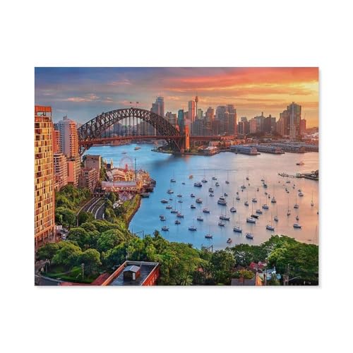 Australia,Malerische Bucht,Sydney, Australien，Puzzle 1000 Teile für Erwachsene, Klassische Puzzle Puzzle Schwierig für Kid Surprise Birthday für Family Home Decor Art Puzzle（38x26cm）-D47 von GSBRSNTS