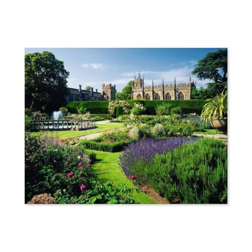 Beautiful Gardens, Queen's Garden, Sudeley Castle, England，Holz Puzzle 1000 Teile Spielzeug Für Erwachsene Dekompressionsspiel（75x50cm）-A64 von GSBRSNTS