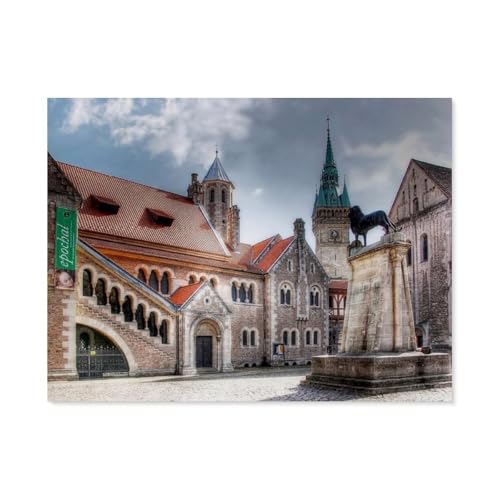 Braunschweig，3D Puzzle 1000 Stück, Holz Montiert DIY Puzzle Montage Spielzeug Für Kinder, Holz Puzzle Holz Geschenk（75x50cm）-G50 von GSBRSNTS