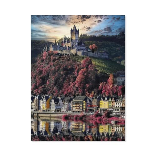 Cochem Castle，1000 Teile Puzzle Erwachsene Dekompressionsspielzeug Erwachsene Ideales Pädagogisches Puzzle Erwachsene Spiele Geschenk（38x26cm）-C87 von GSBRSNTS