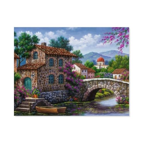 Die Brücke über den Fluss，Puzzles 1000 Teile für Erwachsene, Klassische Puzzle Teenager Puzzle Perfektes Pädagogisches Geschenk für Jungen Und Mädchen（75x50cm）-B34 von GSBRSNTS