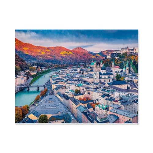 Erwachsene Kinder Puzzles 1000 Teile Puzzle，Mozarts Heimatstadt，einfaches Puzzle Spiel Rolle Puzzle Bildung Spielzeug Spiel Familie Dekoration（38x26cm）-E41 von GSBRSNTS