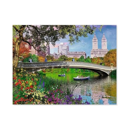 Erwachsene und Kinder Puzzle 1000 Teile Puzzle，Central Park, New York，einfaches Puzzlespiel Rollenpuzzle Lernspiel Spielzeug Familie Dekoration（38x26cm）-D67 von GSBRSNTS