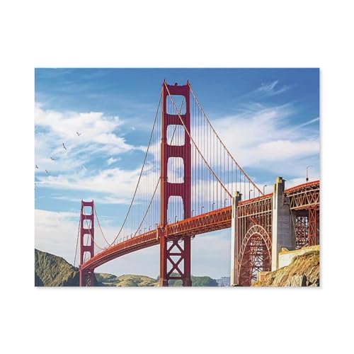 Golden Gate Brücke, San Francisco, USA，Puzzles 1000 Teile für Erwachsene, Klassische Puzzle Teenager Puzzle Perfektes Pädagogisches Geschenk für Jungen Und Mädchen（38x26cm）-D53 von GSBRSNTS