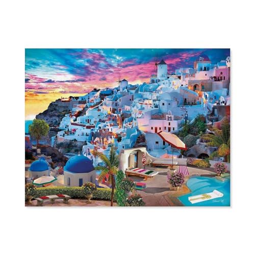 Greece View，1000 Piece Puzzles Für Kid Adult Toy Geschenk DIY Game（75x50cm）-C92 von GSBRSNTS