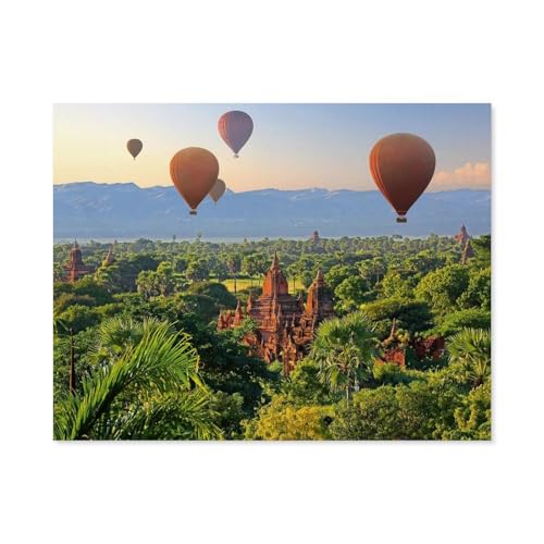 Heißluftballons, Mandalay, Myanmar，Puzzle 1000 Teile Papier Puzzle Erwachsene Kinder Lernspielzeug Familie Dekompressionsspiel（38x26cm）-E100 von GSBRSNTS