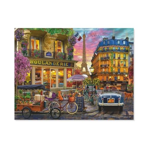 Holz Puzzle 1000 Stück，Paris im Morgenrot，Puzzles Lernspielzeug Für Erwachsene Geburtstagsgeschenk（75x50cm）-A13 von GSBRSNTS