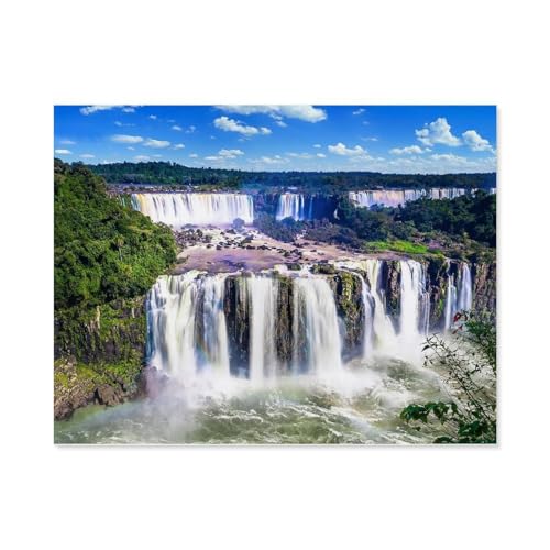 Iguazu-Wasserfälle，Puzzle 1000 Teile,Intellektuelle Entwicklung Pädagogisches Nach Hause Interessante Dekompression Brain Challenge Puzzle Für Jugendliche Kinder（50x70cm）-E34 von GSBRSNTS