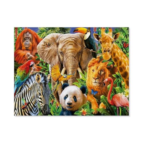 Kinder Holz Puzzle 1000 Teile，Wildtiere，Modern Zuhause Dekoration Einzigartiges Geschenk（75x50cm）-B65 von GSBRSNTS