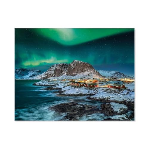 Kinder Papier Puzzle 1000 Teile，Lofoten Islands，Modern Zuhause Dekoration Einzigartiges Geschenk（38x26cm）-C38 von GSBRSNTS