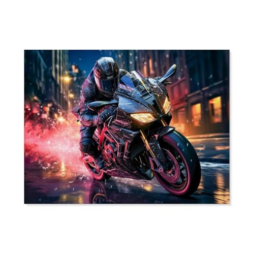 Kinder Papier Puzzle 1000 Teile，Motorräder，Modern Zuhause Dekoration Einzigartiges Geschenk（50x70cm）-F30 von GSBRSNTS