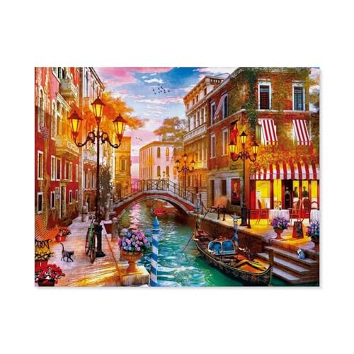 Klassisches Puzzle 1000 Teile，Sonnenuntergang über Venedig，Kind Oder Einen Freund,1000 Piece（38x26cm）-C55 von GSBRSNTS