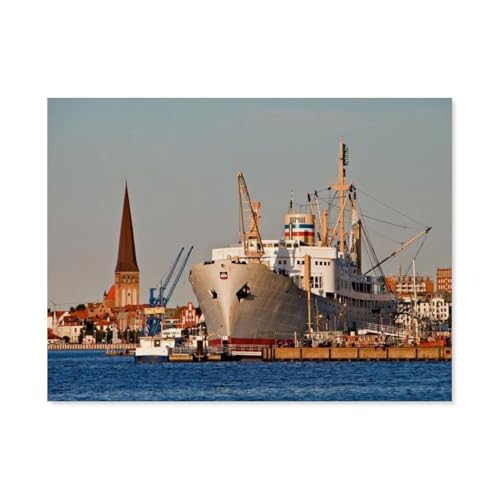 Klassisches Puzzle 3D Puzzle DIY Kit Holz Spielzeug Einzigartiges Geschenk，Blick auf Rostock，Klassisches Puzzle 3D Puzzle DIY Kit Holz Spielzeug Einzigartiges Geschenk（75x50cm）-G22 von GSBRSNTS