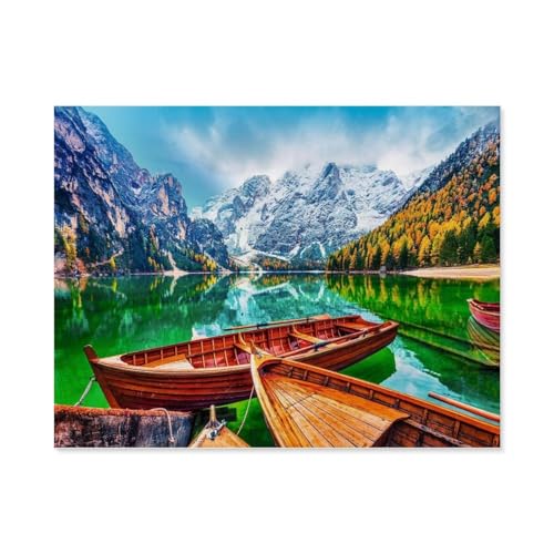 Klassisches Puzzle 3D Puzzle DIY Kit Holz Spielzeug Einzigartiges Geschenk，Pragser Wildsee, Italien，Klassisches Puzzle 3D Puzzle DIY Kit Holz Spielzeug Einzigartiges Geschenk（75x50cm）-D30 von GSBRSNTS