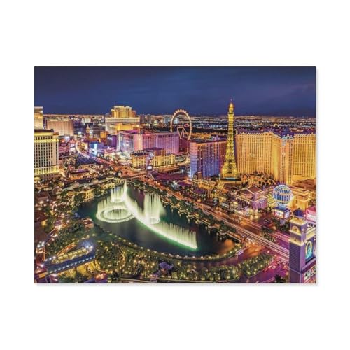 Las Vegas，Puzzles 1000 Stück Puzzles Für Erwachsene Kinder Klassisches Familienpuzzle Indoor DIY Spielzeug Geburtstagsgeschenk（38x26cm）-C16 von GSBRSNTS