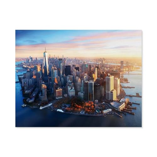 Manhattan, New York，Puzzle 1000 Teile für Erwachsene, Klassische Puzzle Puzzle Schwierig für Kid Surprise Birthday für Family Home Decor Art Puzzle（75x50cm）-E20 von GSBRSNTS