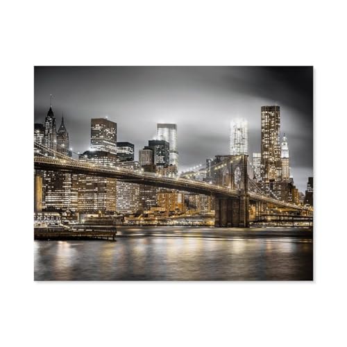 New York Skyline，1000 Stück Erwachsene Holz Landschaft Puzzles Für Kinder Lernspielzeug Geschenke（75x50cm）-C90 von GSBRSNTS