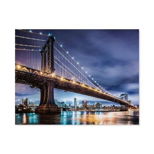 New York - die Stadt, die Niemals schläft，1000 Stück Erwachsene Holz Landschaft Puzzles Für Kinder Lernspielzeug Geschenke（75x50cm）-B44 von GSBRSNTS