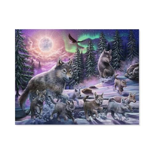 Nordwölfe - Wolf，Puzzles 1000 Stück Puzzles Für Erwachsene Kinder Klassisches Familienpuzzle Indoor DIY Spielzeug Geburtstagsgeschenk（38x26cm）-B43 von GSBRSNTS