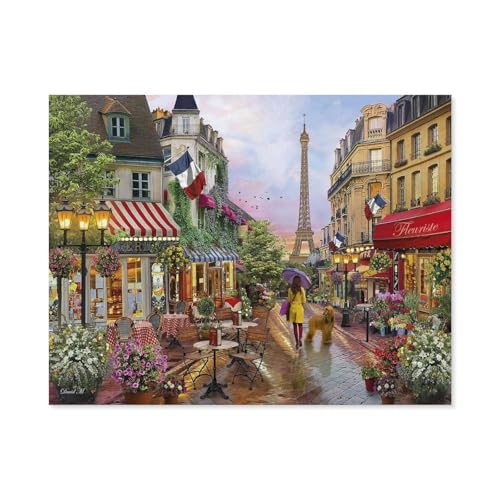 Papier Puzzle 1000 Stück，Blumen in Paris，Puzzles Lernspielzeug Für Erwachsene Geburtstagsgeschenk（38x26cm）-D5 von GSBRSNTS