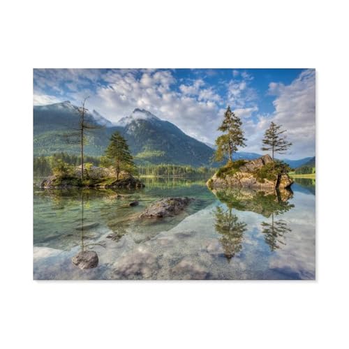 Papier Puzzle 1000 Stück，Hintersee im Berchtesgadener Land，Lernspielzeug Für Erwachsene Geburtstagsgeschenk（50x70cm）-F89 von GSBRSNTS