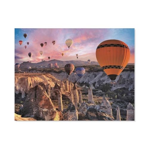 Puzzel Für Erwachsene Jigsaw Puzzle 1000，Luftballons über Kappadokien，DIY Holz Puzzle Einzigartiges Geschenk Wohnkultur Stil（75x50cm）-D96 von GSBRSNTS