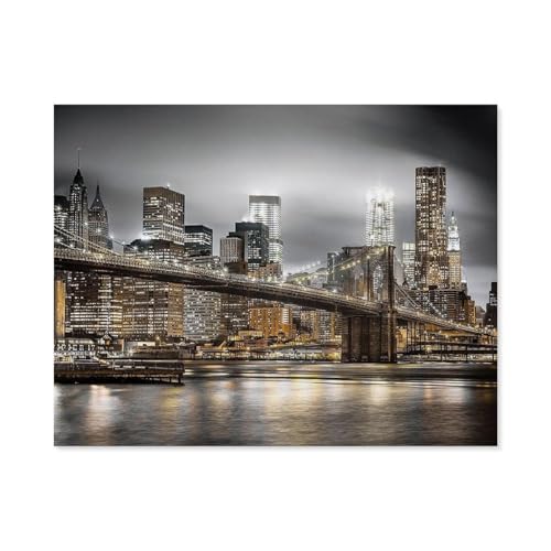 Puzzel Für Erwachsene Jigsaw Puzzle 1000，New York Skyline，DIY Holz Puzzle Einzigartiges Geschenk Wohnkultur Stil（75x50cm）-C50 von GSBRSNTS