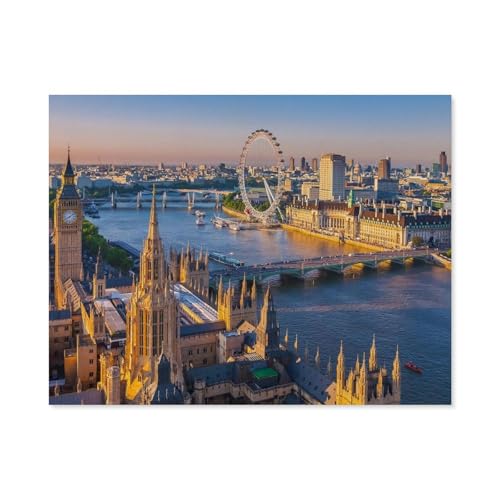 Puzzel Für Erwachsene Jigsaw Puzzle 1000，Stimmungsvolles London，DIY Holz Puzzle Einzigartiges Geschenk Wohnkultur Stil（75x50cm）-A31 von GSBRSNTS