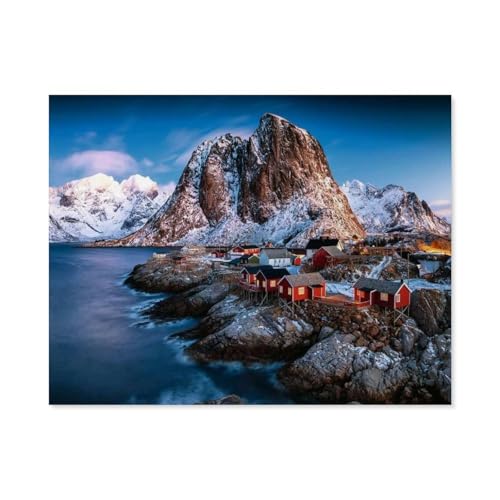 Puzzle，Hamnoy, Lofoten，Für Kinder Und Erwachsene Holz Personalisiertes Puzzle-Spaß-Spiel 1000pcs（75x50cm）-A21 von GSBRSNTS