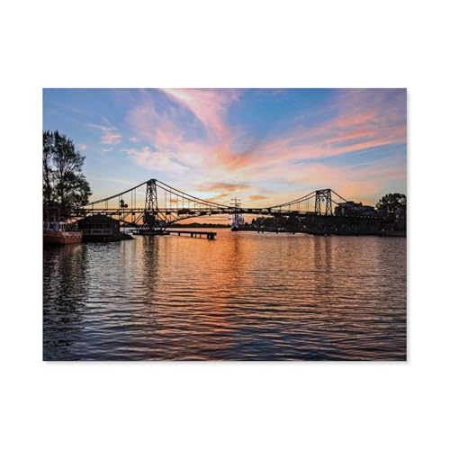 Puzzle，Kaiser Wilhelm Brücke im Sonnenuntergang，Für Kinder Und Erwachsene Holz Personalisiertes Puzzle-Spaß-Spiel 1000pcs（75x50cm）-F32 von GSBRSNTS