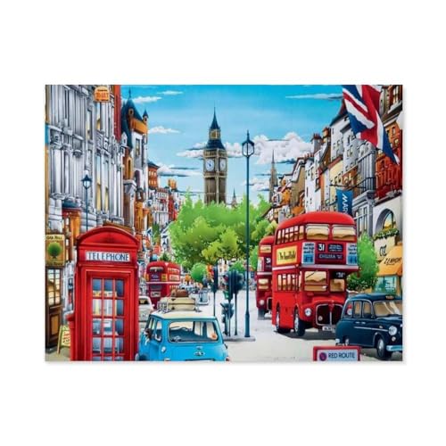 Puzzle，Straße in London，Für Kinder Und Erwachsene Holz Personalisiertes Puzzle-Spaß-Spiel 1000pcs（75x50cm）-D13 von GSBRSNTS