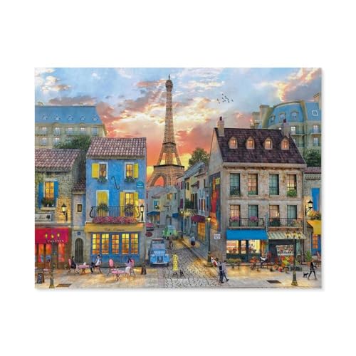 Puzzle 1000 Stück，Streets of Paris，Für Holz Erwachsene Spielzeug Dekompression Spiel（75x50cm）-C35 von GSBRSNTS