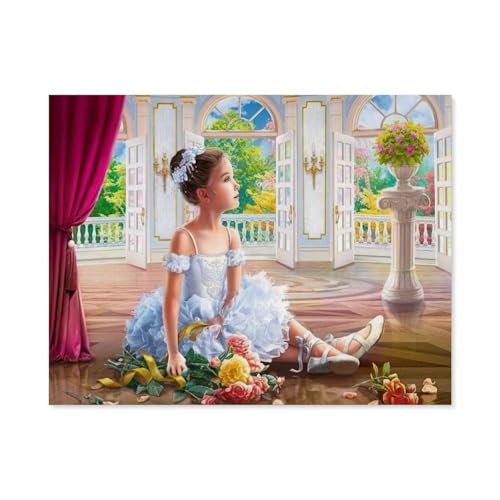 Puzzle 1000 Teile，Eine kleine Ballerina，Holz Adult Toys Dekompressionsspiel（75x50cm）-D82 von GSBRSNTS