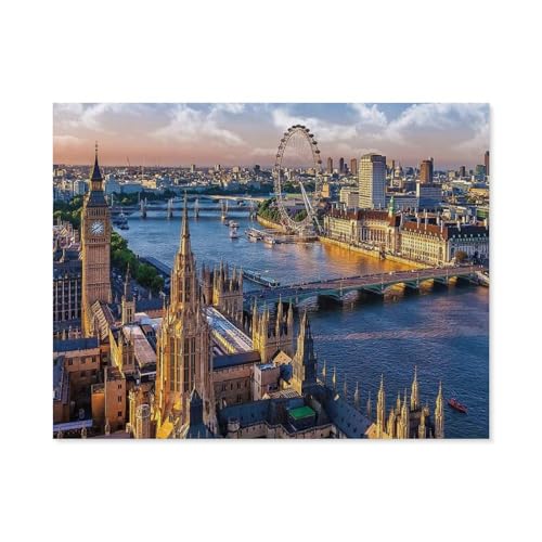 Puzzle 1000 Teile，London，Papier Kinder Wiedergeboren Dekompressionsspiel（50x70cm）-D12 von GSBRSNTS