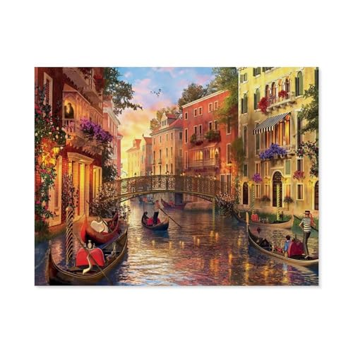 Puzzle 1000 Teile，Sonnenuntergang in Venedig，Papier Kinder Wiedergeboren Dekompressionsspiel（38x26cm）-B66 von GSBRSNTS