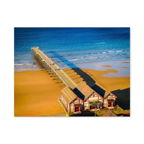 Puzzle 1000 Teile Erwachsene Puzzle Holz Puzzle Klassisches 3D Puzzle，Saltburn Pier,Saltburn by The Sea，DIY Collectibles Moderne Wohnkultur（75x50cm）-B91 von GSBRSNTS