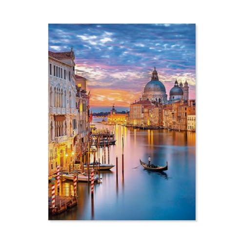 Puzzle 1000 Teile Holz，Leuchtendes Venedig，Dekompression Der Erwachsenen，Kinderpuzzle Spiele Ab 8 Jahren, Spielzeug Für Mädchen Jungen Teenager（75x50cm）-C63 von GSBRSNTS