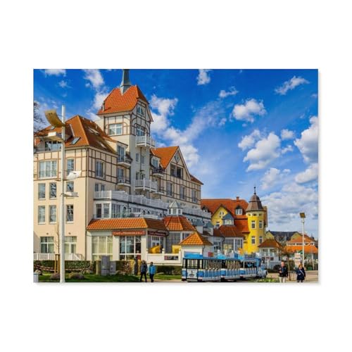 Puzzle 1000 Teile Landschaft Erwachsene Puzzle Holz Puzzle 3D Klassisches Puzzle，Kühlungsborn，DIY Moderne Kunst Hauptdekor（75x50cm）-F48 von GSBRSNTS