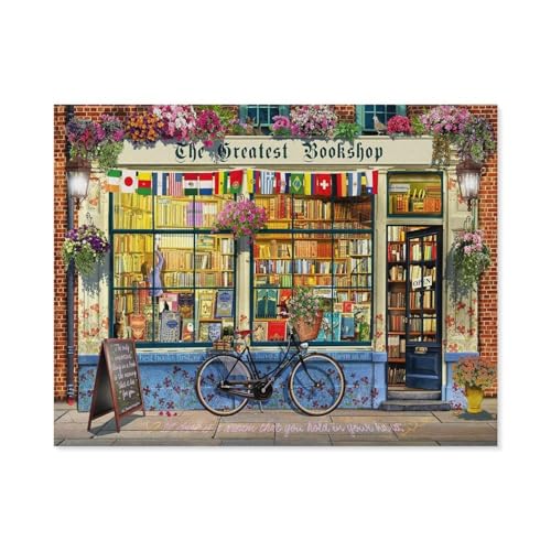 Puzzle 1000 Teile Landschaft Erwachsene Puzzle Papier Puzzle 3D Klassisches Puzzle，Buchhandlung，DIY Moderne Kunst Hauptdekor（38x26cm）-E75 von GSBRSNTS