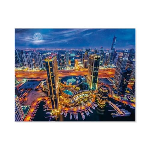 Puzzle 1000 Teile Landschaft Erwachsene Puzzle Papier Puzzle 3D Klassisches Puzzle，Doha, Katar，DIY Moderne Kunst Hauptdekor（38x26cm）-E2 von GSBRSNTS