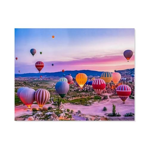 Puzzle 1000 Teile Landschaft Erwachsene Puzzle Papier Puzzle 3D Klassisches Puzzle，Hot Air Balloon, Cappadocia Turkey，DIY Moderne Kunst Hauptdekor（38x26cm）-B83 von GSBRSNTS