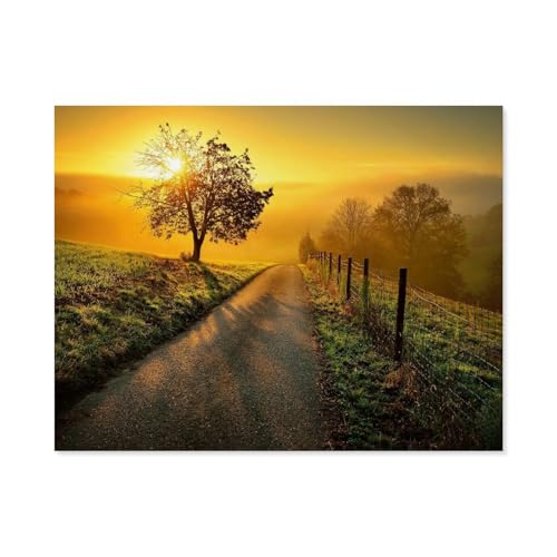 Puzzle 1000 Teile Landschaft Erwachsene Puzzle Papier Puzzle 3D Klassisches Puzzle，Landschaft in Morgensonne，DIY Moderne Kunst Hauptdekor（38x26cm）-A37 von GSBRSNTS