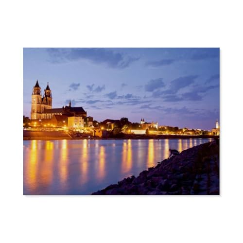 Puzzle 1000 Teile für Erwachsene，Magdeburg，Puzzle Teenager Jungen Mädchen Puzzle Schwieriges, Herausforderndes Puzzle für Partyspiele（38x26cm）-G31 von GSBRSNTS