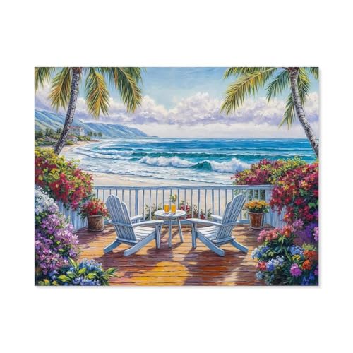 Puzzle 1000 Teile für Erwachsene，Seaside Lifestyle,Coastal Beauty，Klassische Puzzle Teenager Jungen Mädchen Puzzle DIY Moderne Wohnkultur Einzigartiges Geschenk Intellektuelles Spiel（38x26cm）-B98 von GSBRSNTS