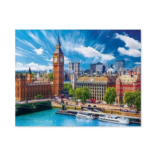 Puzzle 1000 Teile für Erwachsene，Sunny Day in London，Puzzle Puzzle Schwierig Perfektes Pädagogisches Geschenk für Jungen Und Mädchen（38x26cm）-E16 von GSBRSNTS