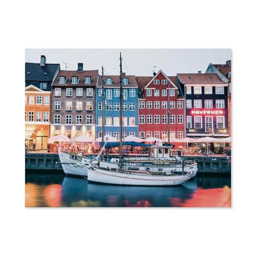 Puzzle Für Erwachsene 1000 Teile DIY Papier Puzzles Erwachsene Kinder Puzzle ，Scandinavian Places, Kopenhagen, Dänemark，1000 Teile Puzzle Geschenke Für Liebhaber Oder Freunde（38x26cm）-A33 von GSBRSNTS